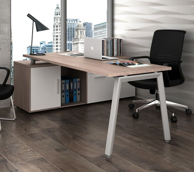 Escritorio Alpha - Alaska Ejecutivo con Credenza Lateral